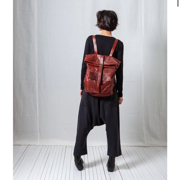 Pal Offner Black Leather Backpack - Picture 8 of 9